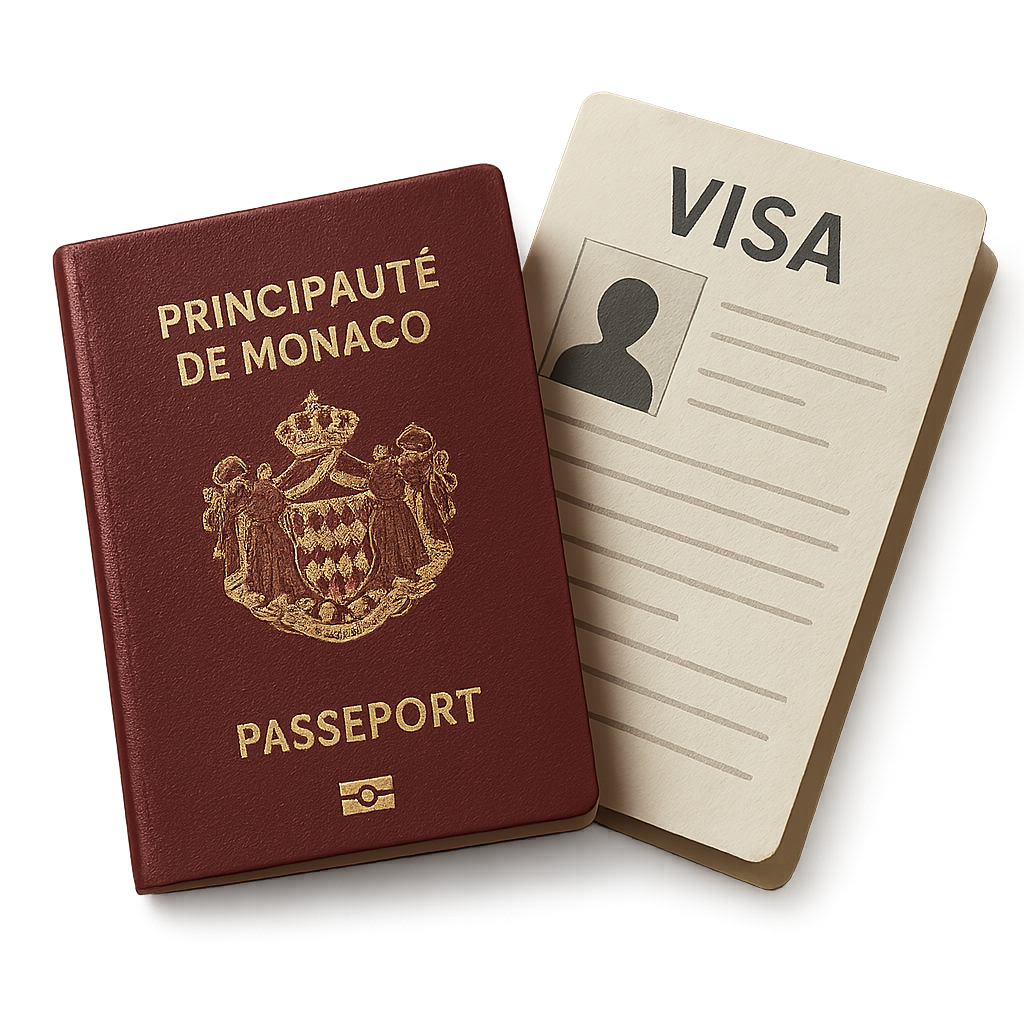 Monaco passport and visa papers